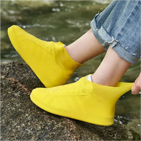 Rain Shoe Cover Women's Waterproof Non-Slip Thickened Wear-Resistant Latex Shoe Cover Men's Rainy Day Non-Disposable Rainproof Portable Foot Cover